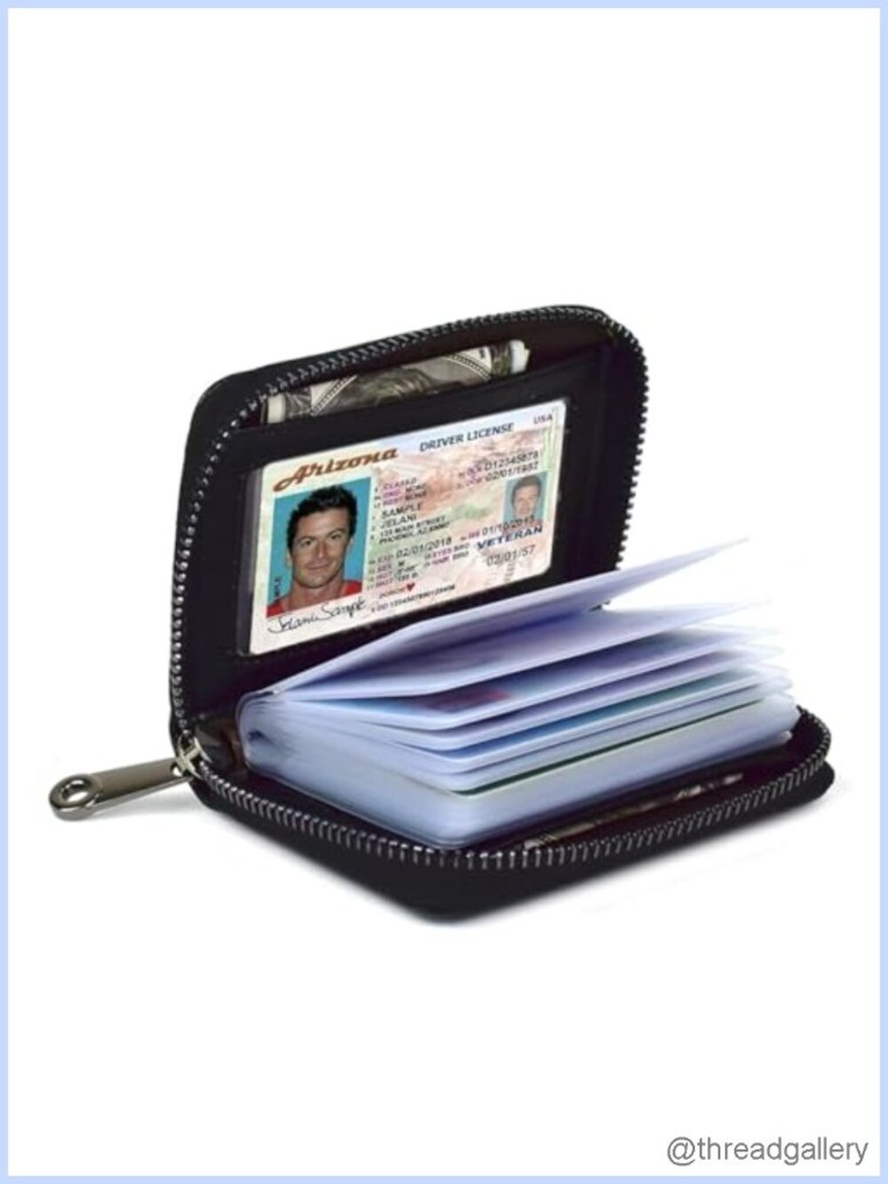 RFID Blocking Card Holder Wallet 20 Slots Genuine Leather Organizer